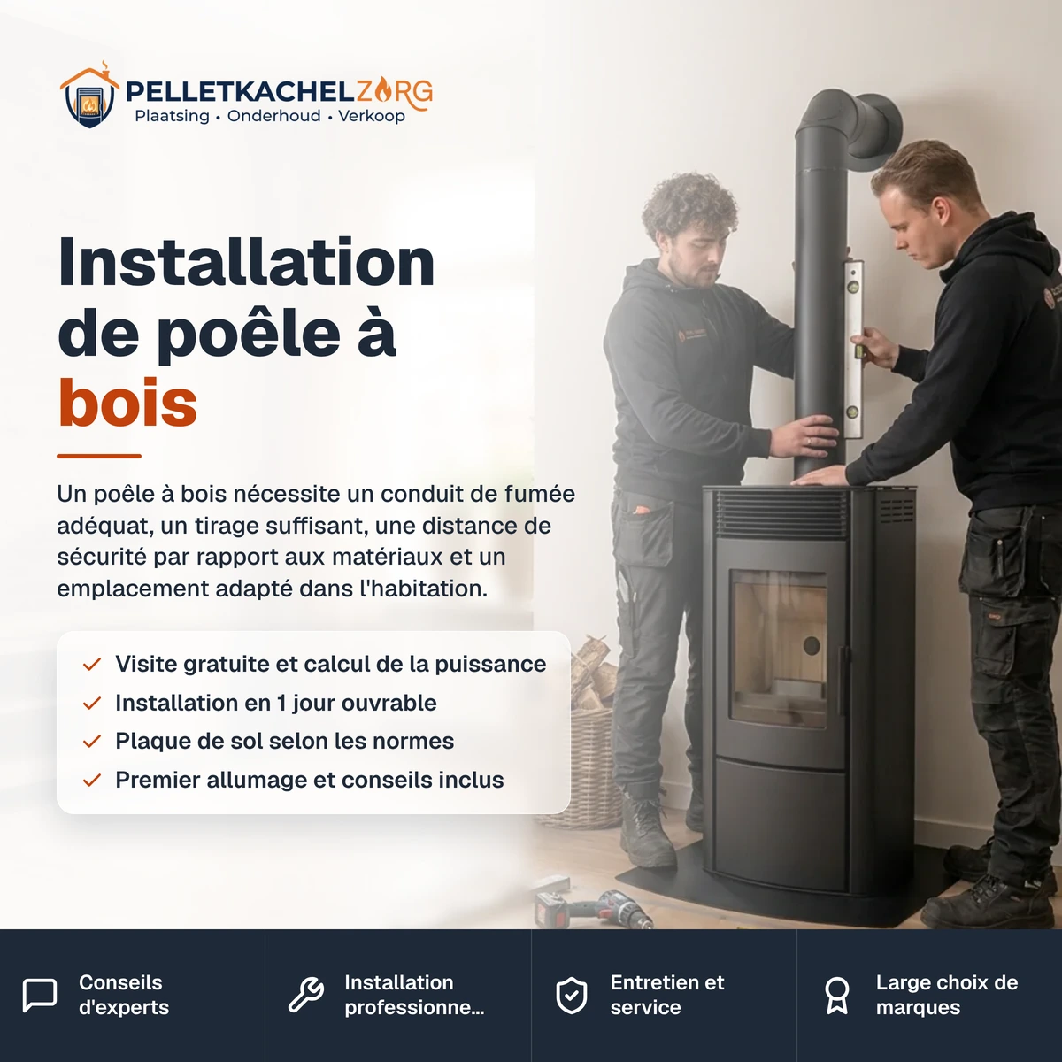 Installation de poêle à bois