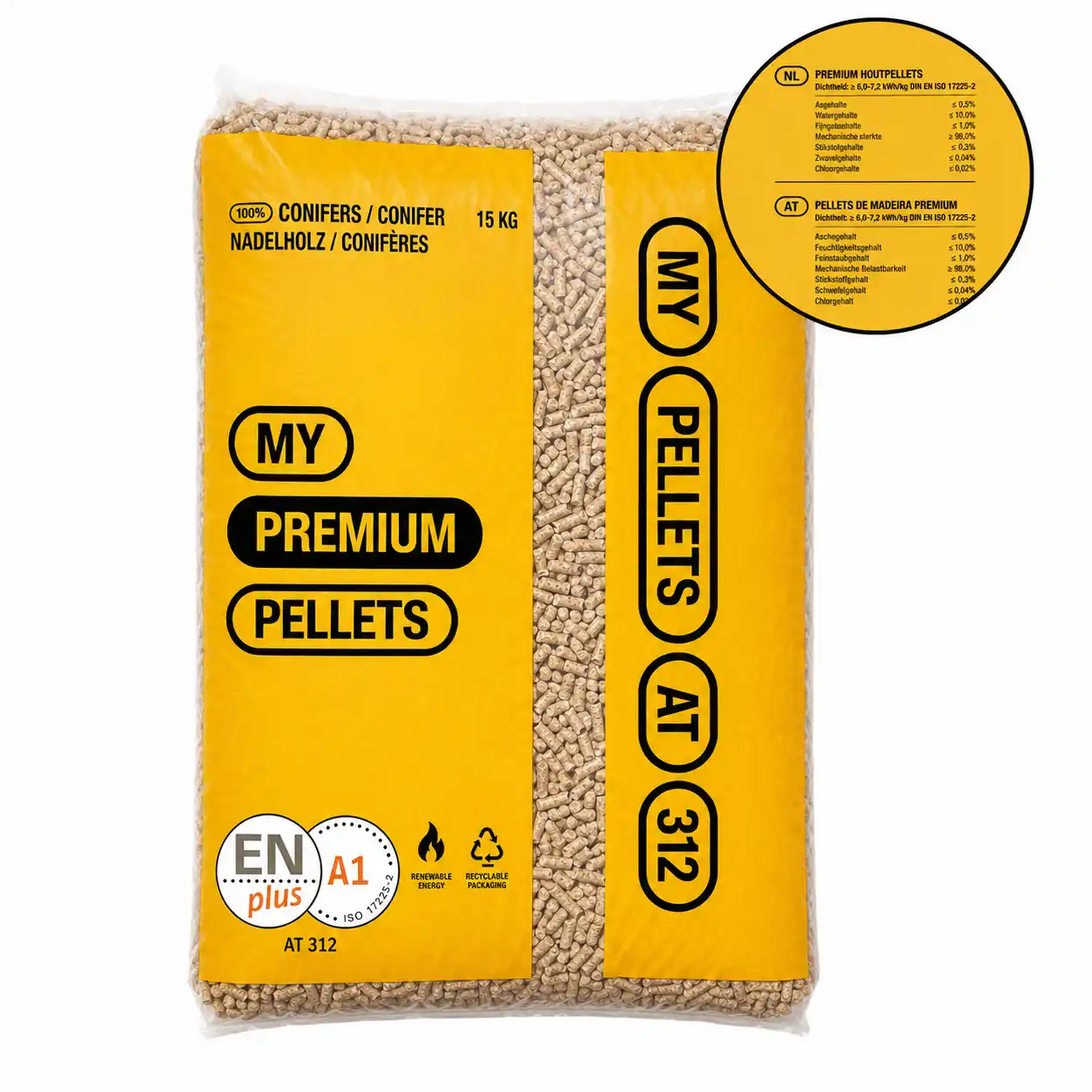 Sac de pellets My Premium Pellets 15kg - Enplus A1 - 6mm