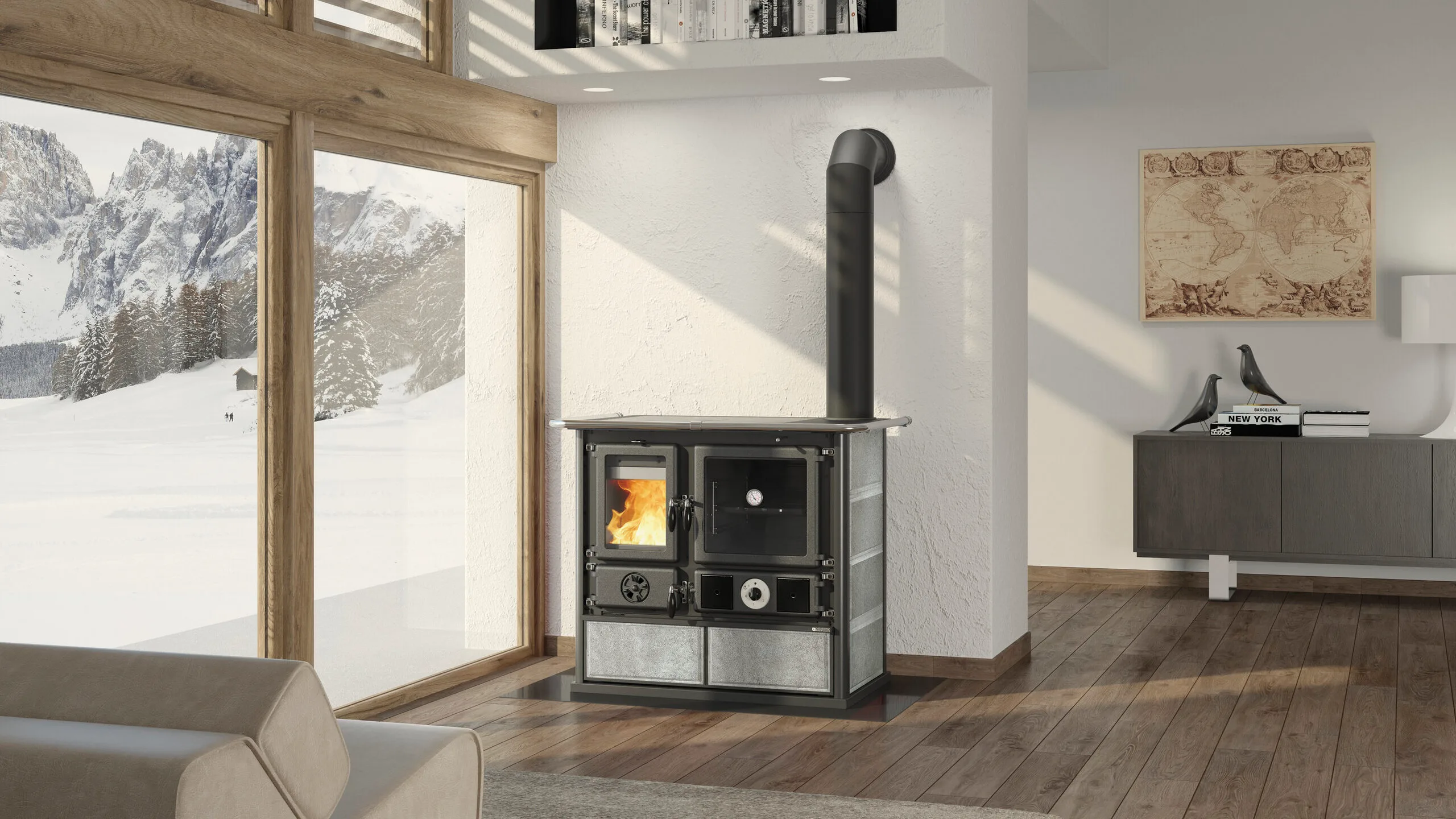 CV-houtfornuis La Nordica Termorosa DSA Lean Petra – 12,4 kW 2