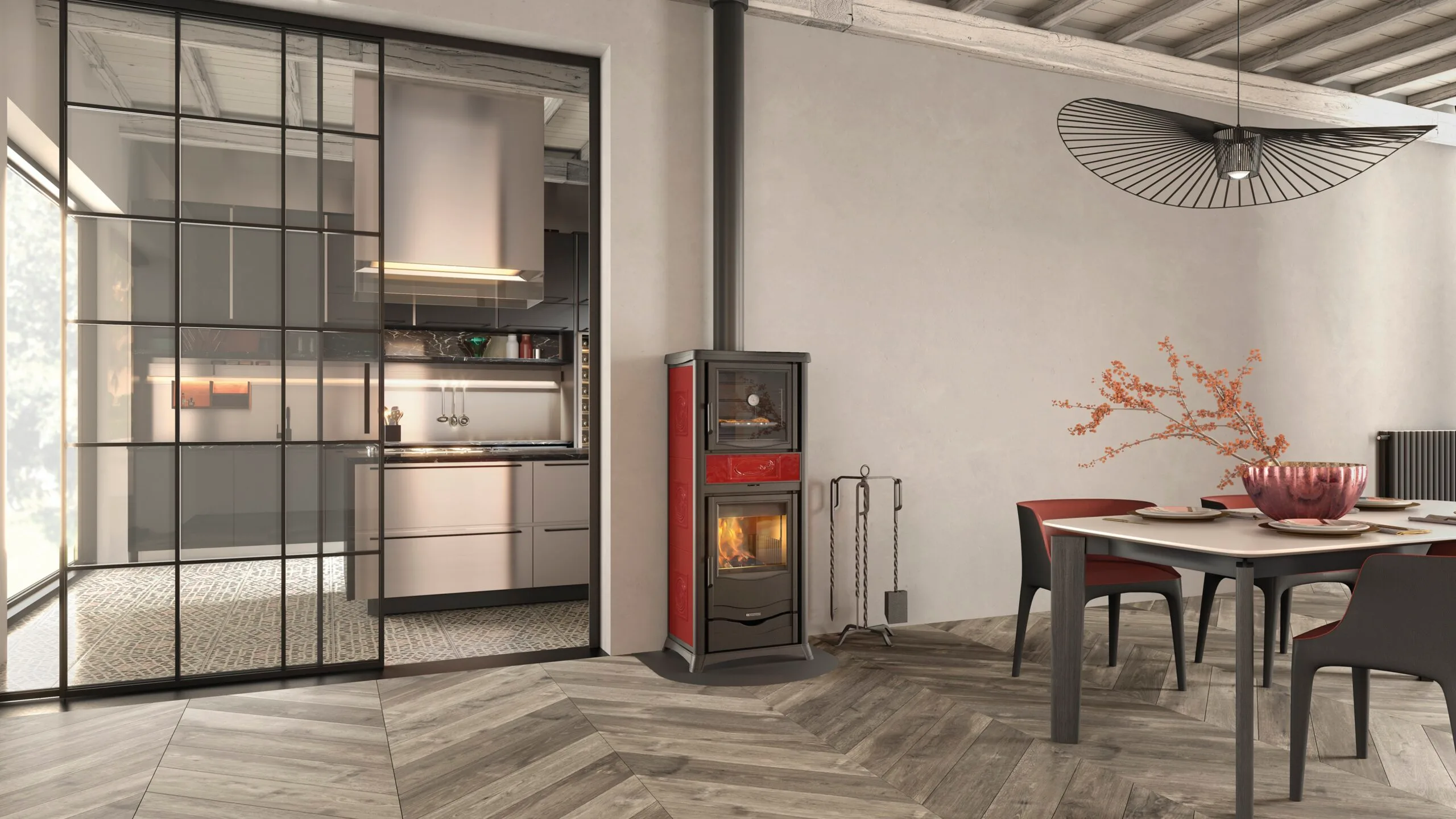 CV-houtkachel La Nordica Termorossella Plus Forno DSA.16 Ceramica – 11,1 kW 2