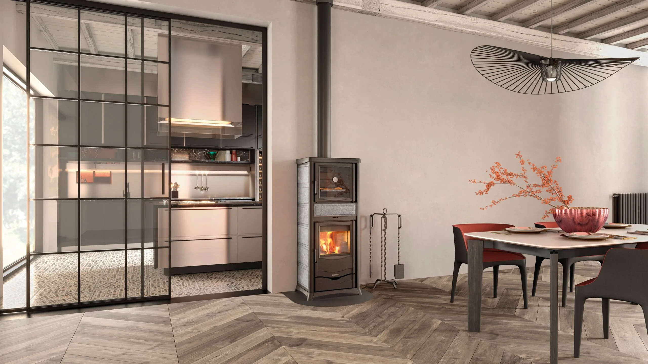 CV-houtkachel La Nordica Termorossella Plus Forno DSA.16 Petra – 11,1 kW 2