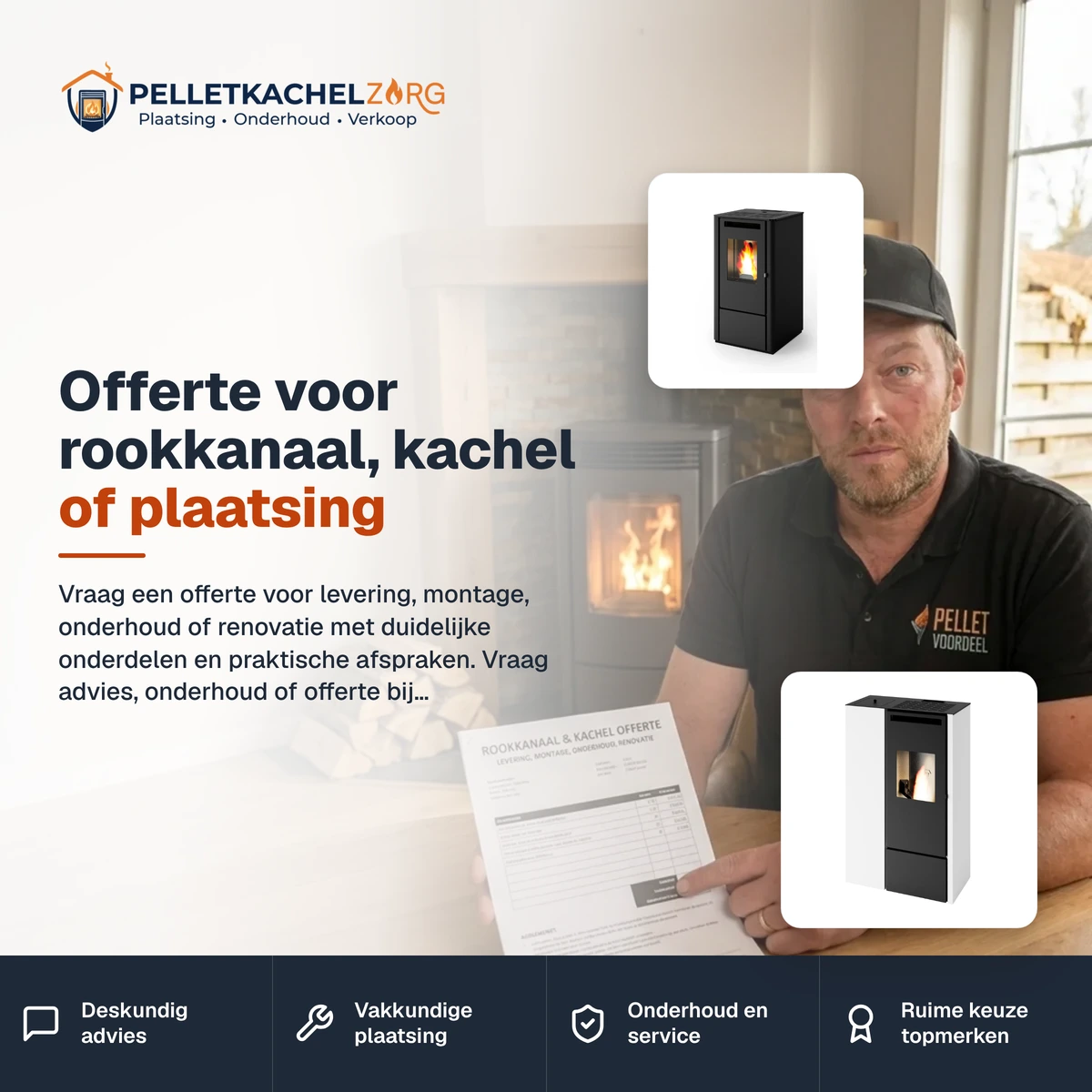 Offerte voor rookkanaal, kachel of plaatsing