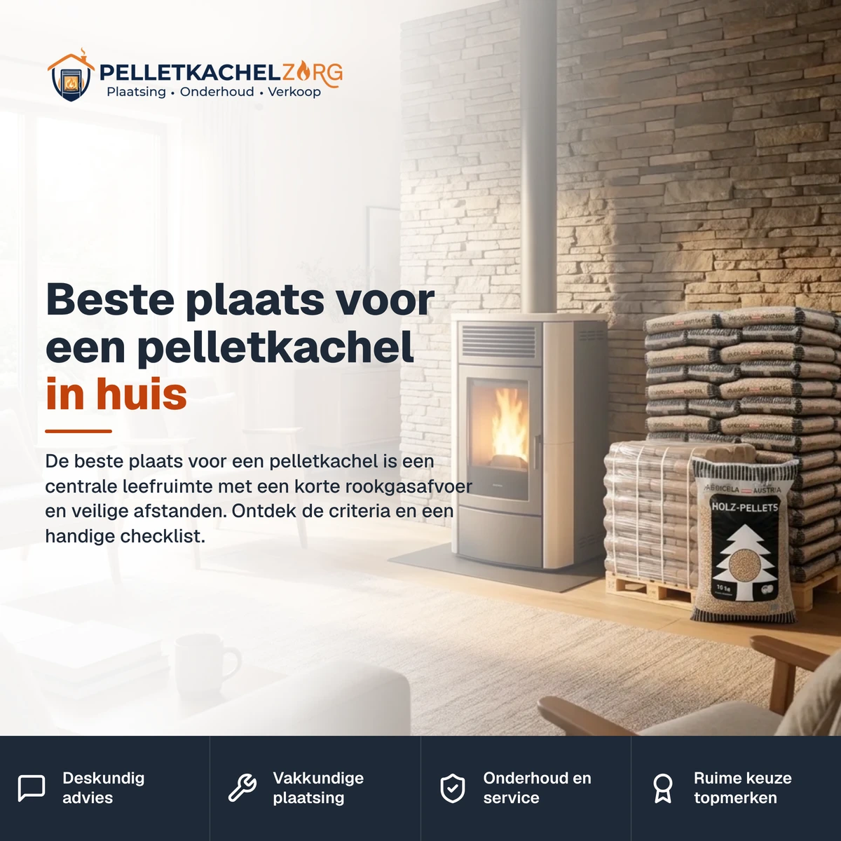 Beste plaats voor een pelletkachel in huis