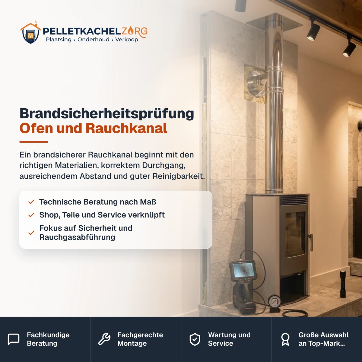 Brandsicherheitsprüfung Ofen und Rauchkanal