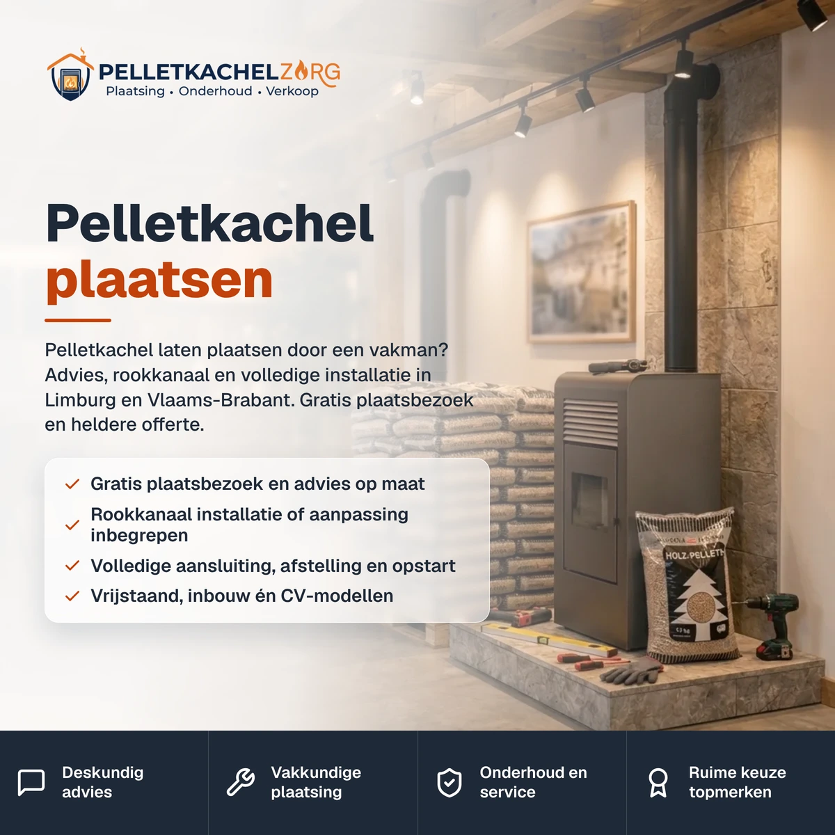 Pelletkachel plaatsen