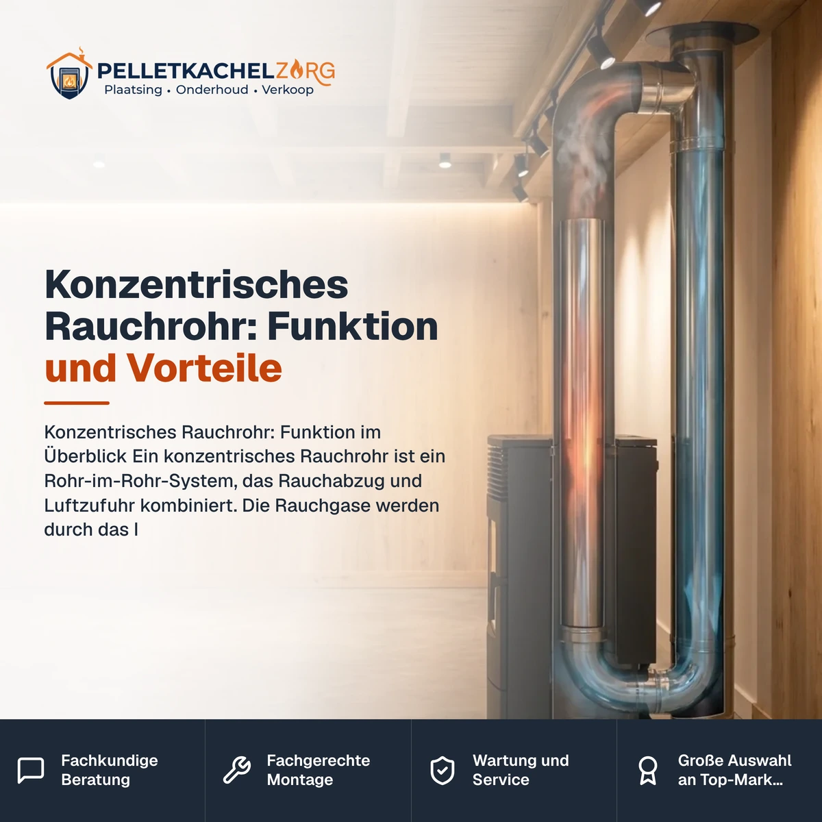 Konzentrisches Rauchrohr: Funktion und Vorteile Konzentrisches Rauchrohr: Funktion und Vorteile – Konzentrisches Rauchrohr: Funktion im Überblick Ein konzentrisches Rauchrohr ist ein Rohr-im-Rohr-System, das Rauchabzug und Luftzufuhr kombiniert. Die Rauchgase werden durch das I