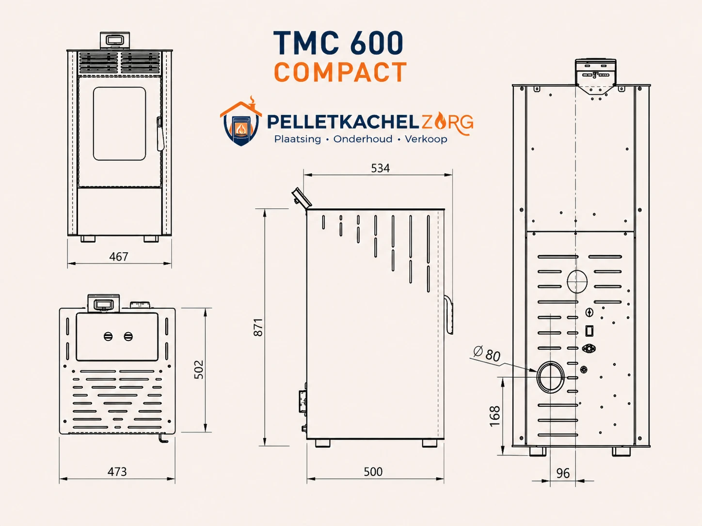 Pelletkachel TMC 600 Compact – 6,0 kW – 5