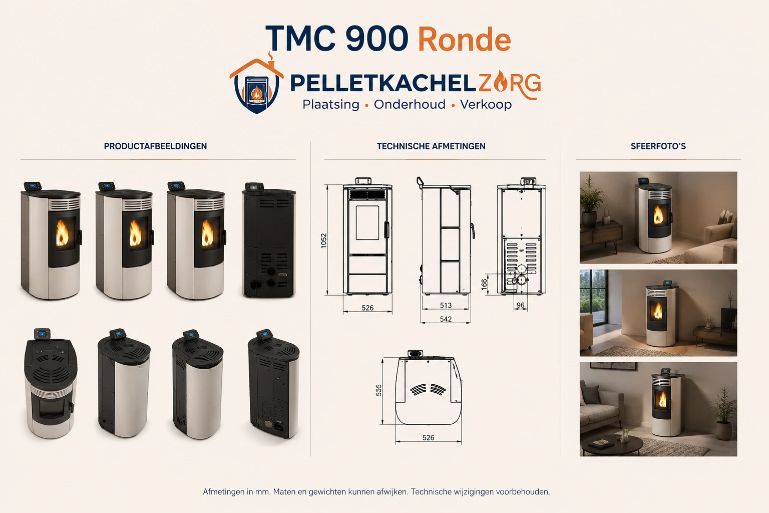 Pelletkachel TMC 900 Ronde – 9,0 kW – 5