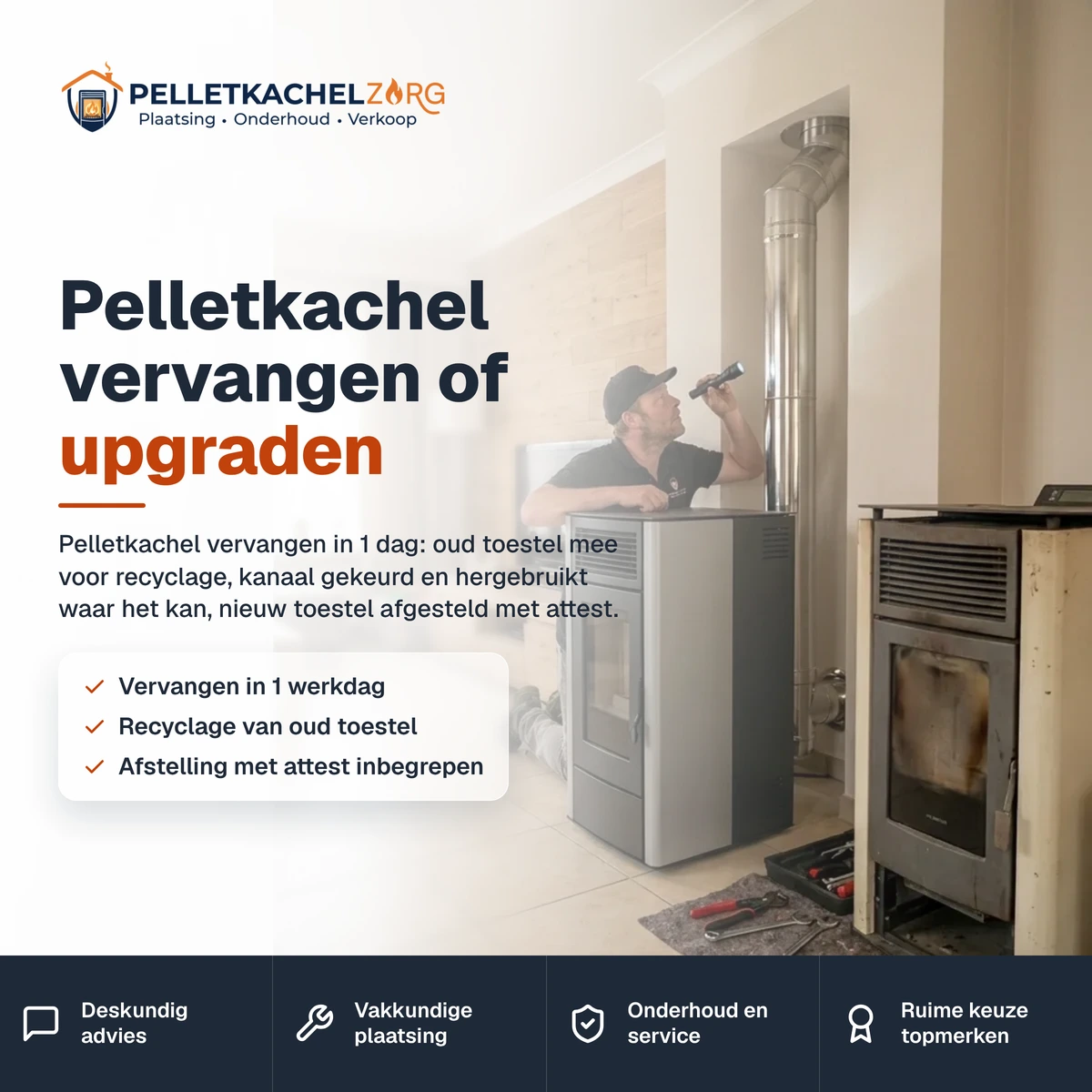 Pelletkachel vervangen of upgraden