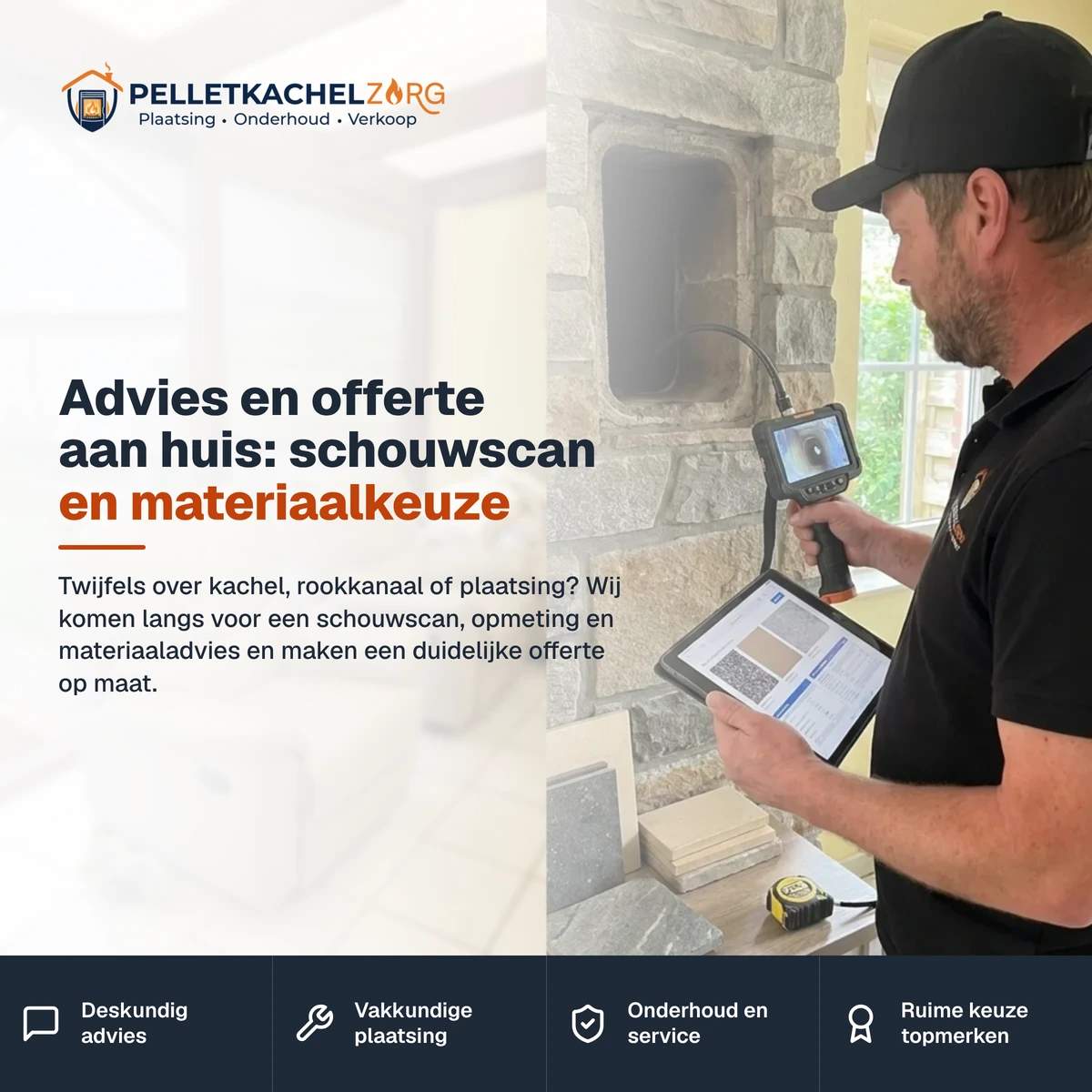 Advies en offerte aan huis: schouwscan en materiaalkeuze