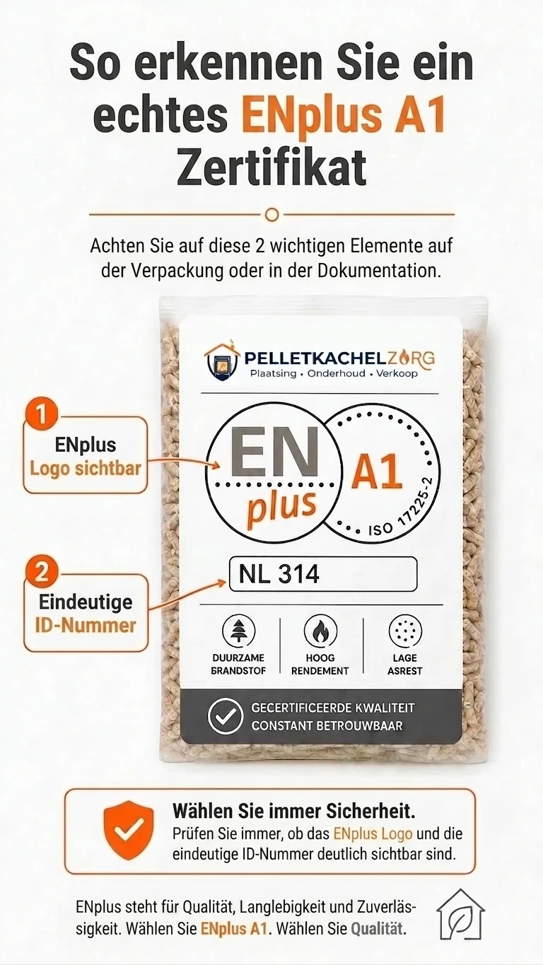 So erkennen Sie ein echtes ENplus A1 Zertifikat