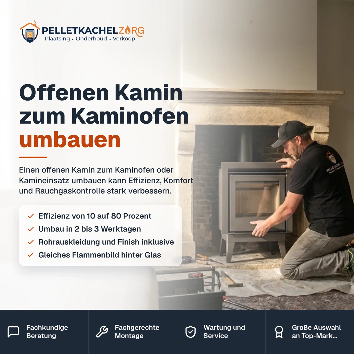 Offenen Kamin zum Kaminofen umbauen
