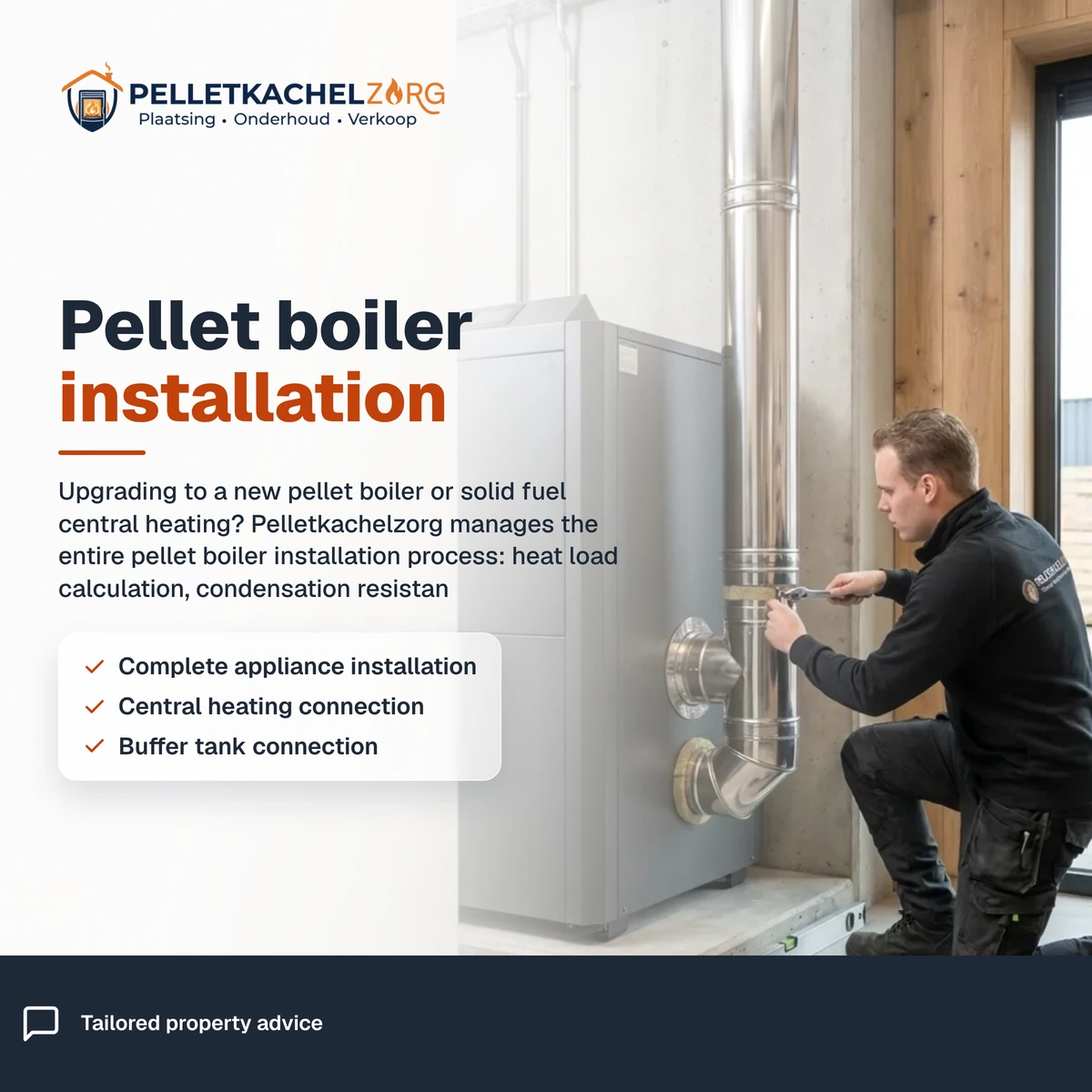 Pellet boiler installation