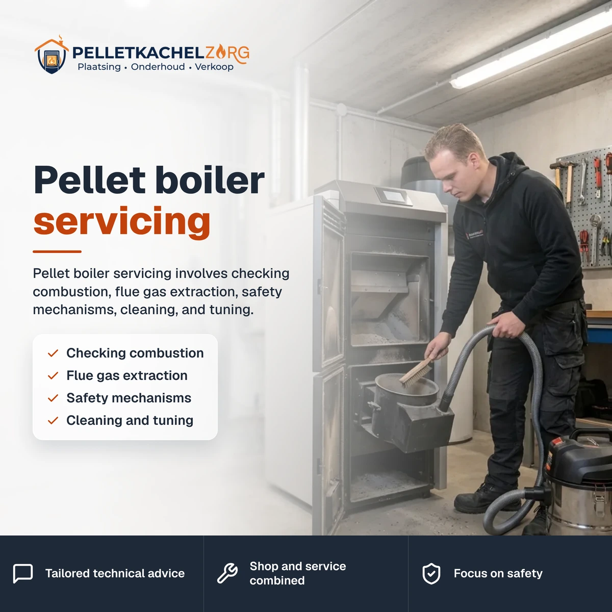 Pellet boiler servicing