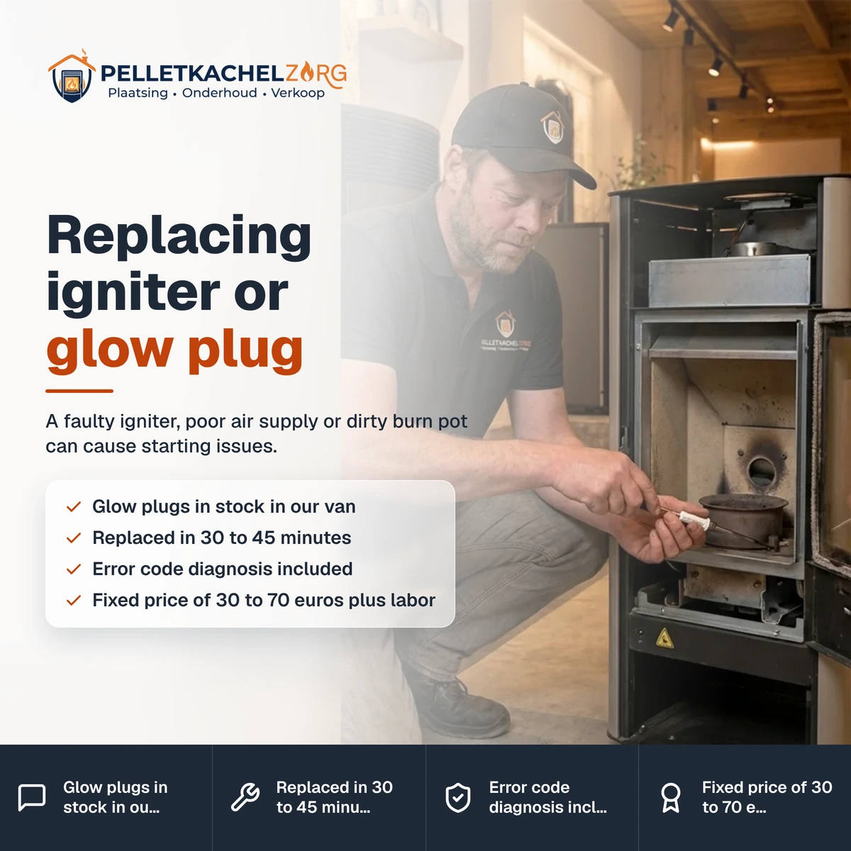 Replacing igniter or glow plug