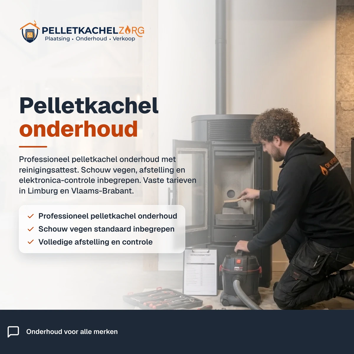 Onderhoud van pelletkachels