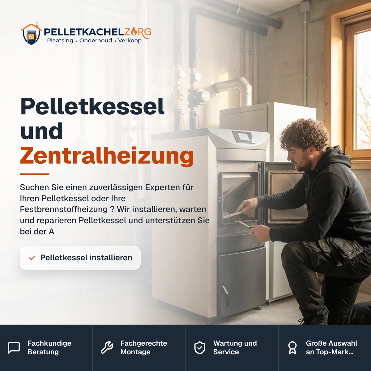Pelletkessel und Zentralheizung