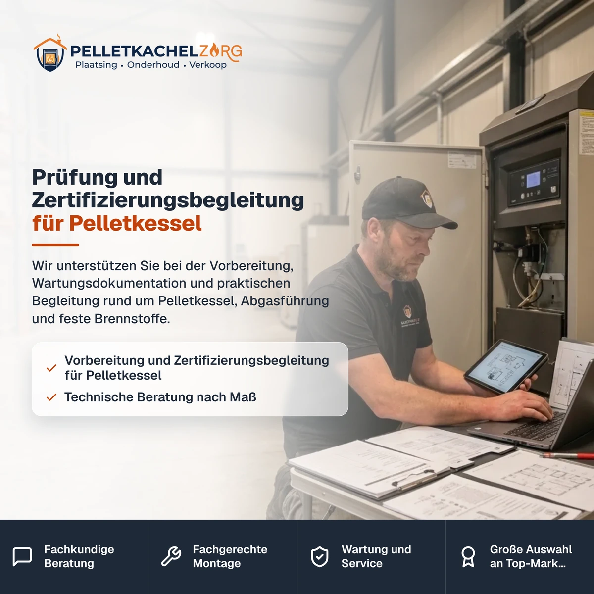 Prüfung und Zertifizierungsbegleitung für Pelletkessel