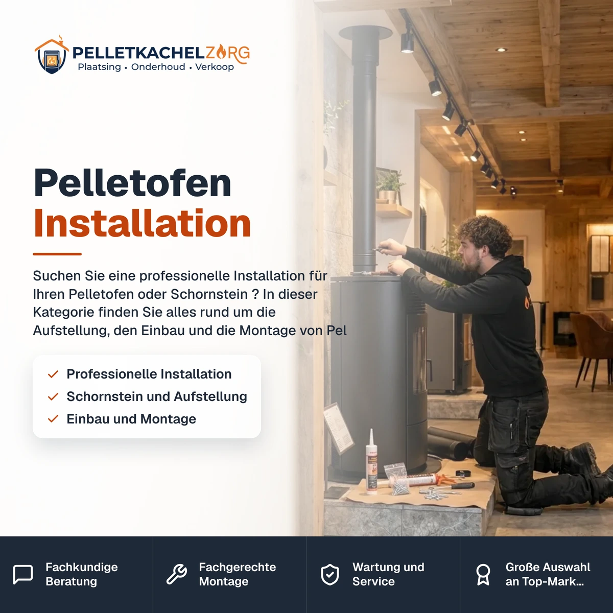 Pelletofen Installation