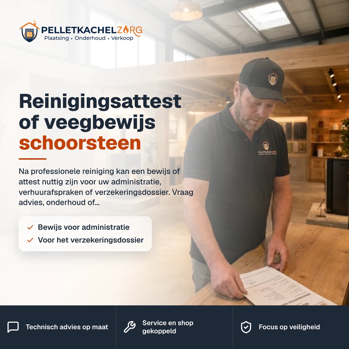 Reinigingsattest of veegbewijs schoorsteen