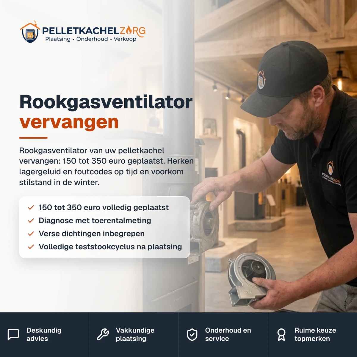 Rookgasventilator vervangen