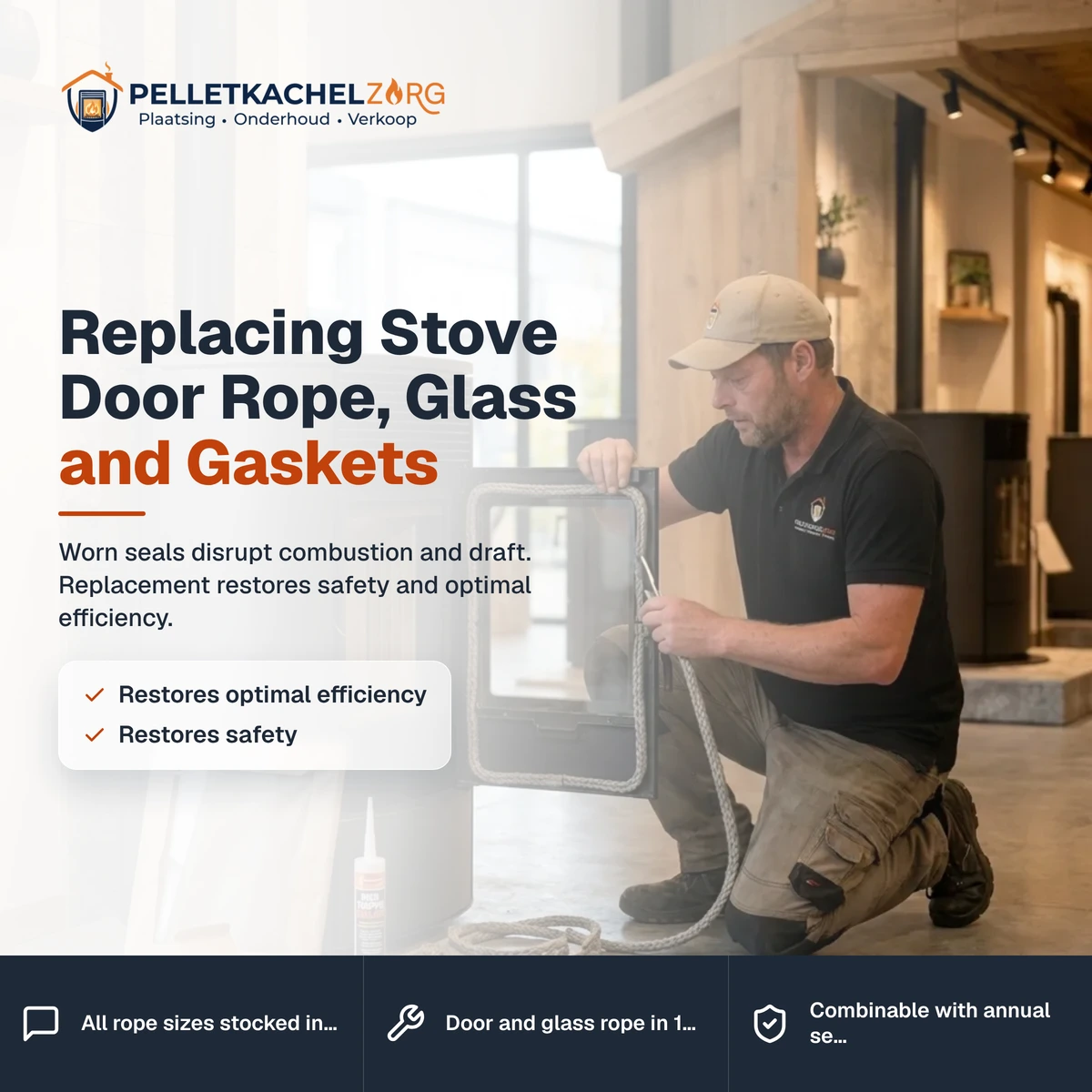 Replacing Stove Door Rope, Glass and Gaskets
