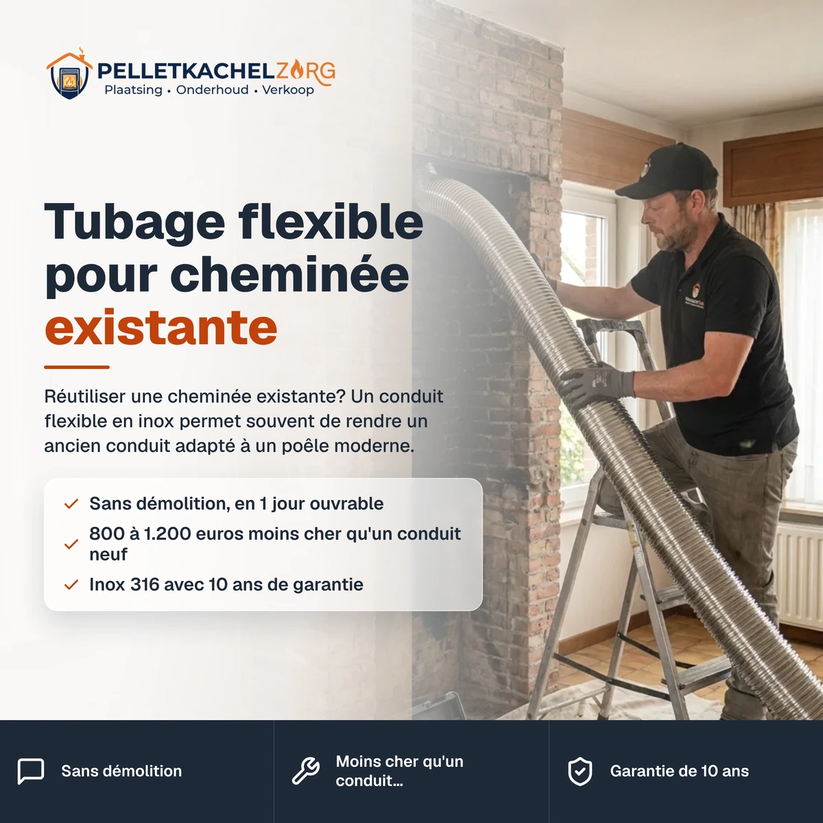 Tubage flexible pour cheminée existante