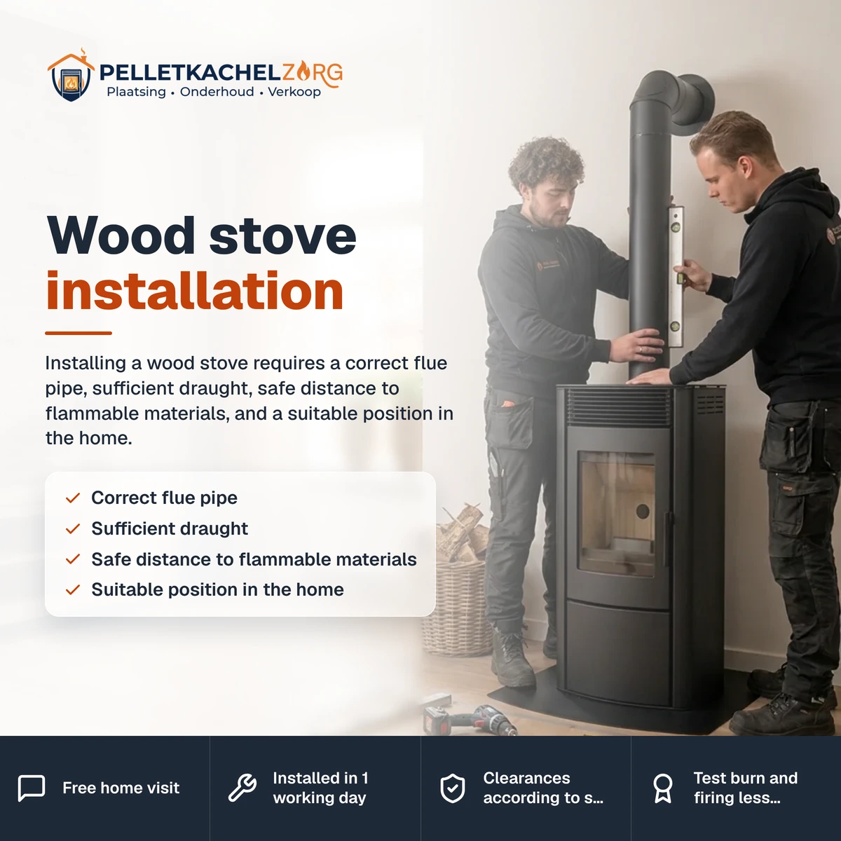 Wood stove installation