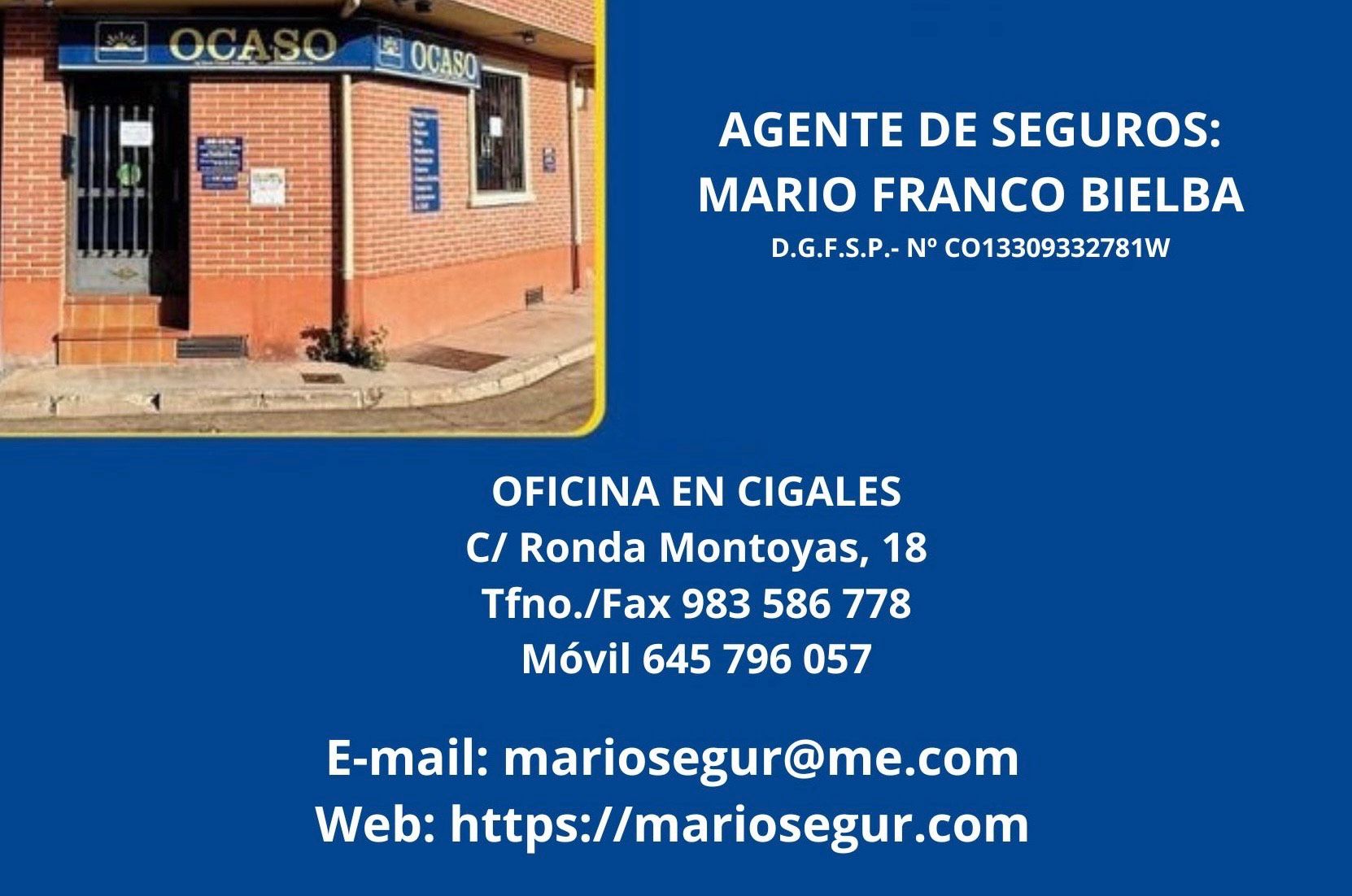 Agente de seguros Mario Franco Bielba