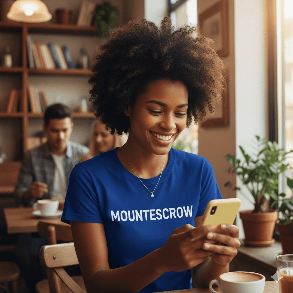 A person joyfully looking at a laptop, symbolizing a successful payment.