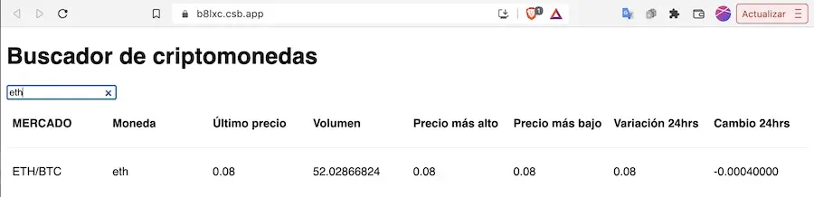 Imagen del Buscador Implementado Buscador Implementado