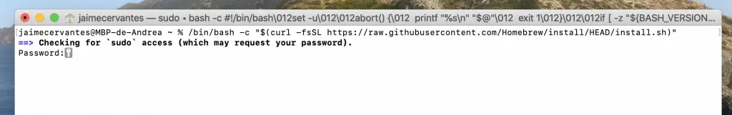 Hombrew permisos para comando