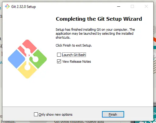 Terminada la instalacion de Git