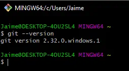 Revisar versi贸n de git