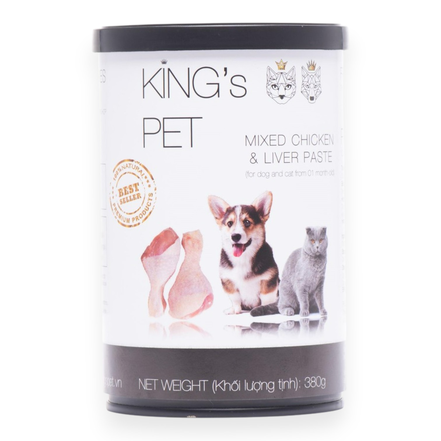 Pate King's Pet Cho Cún & Mèo Lon 380g