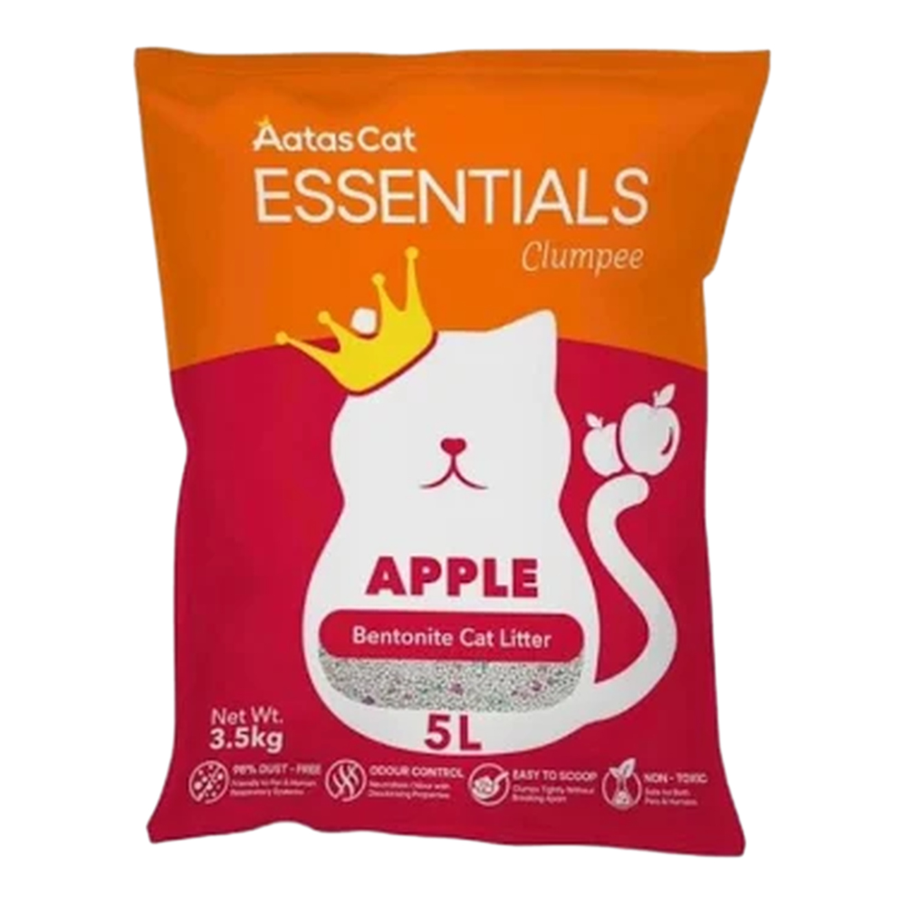 Cát Đất Sét Aatas Essentials Cho Mèo Hương Táo Bịch 5L