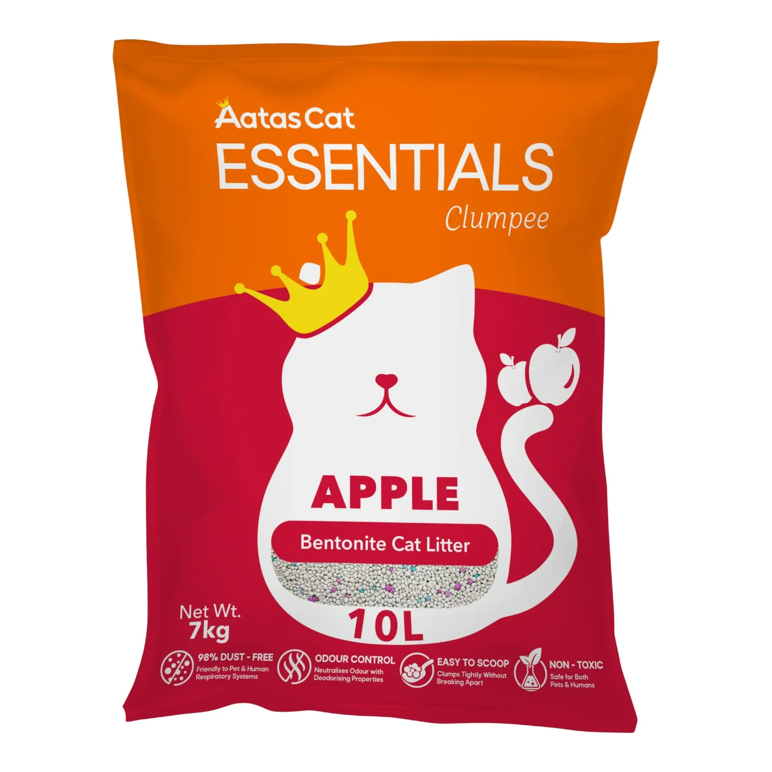 Cát Đất Sét Aatas Essentials Cho Mèo Hương Táo Bịch 10L