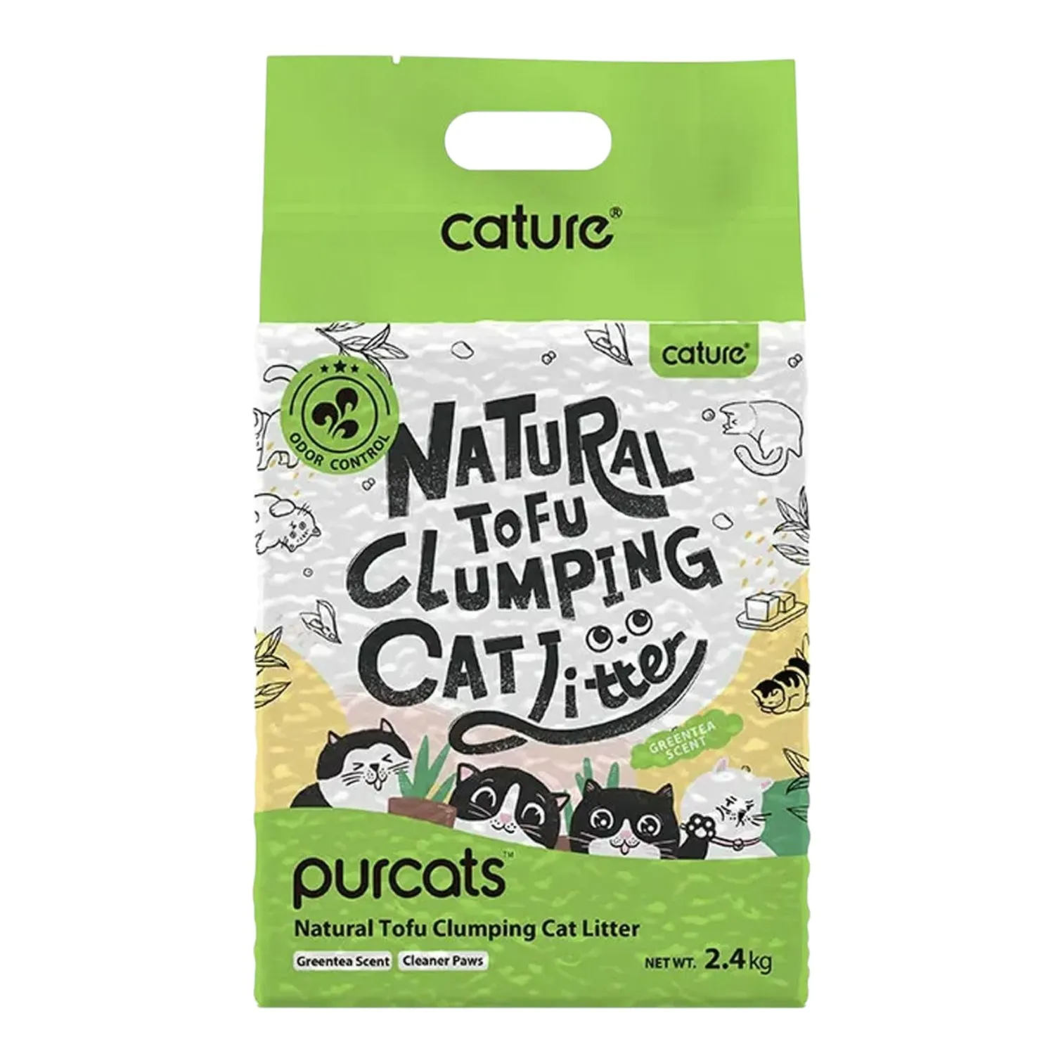 Cát Đậu Nành Cature Cho Mèo Xanh Lá Bịch 6L