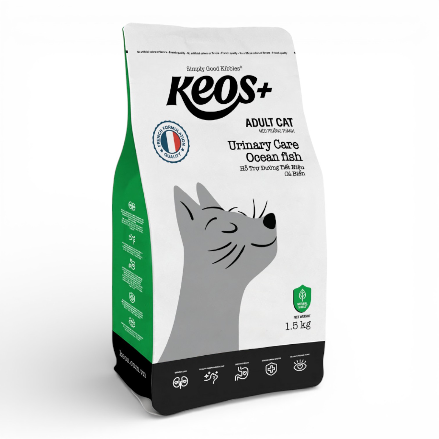 KEOS+ TAHH cho mèo trưởng thành với công thức hỗ trợ tiết niệu