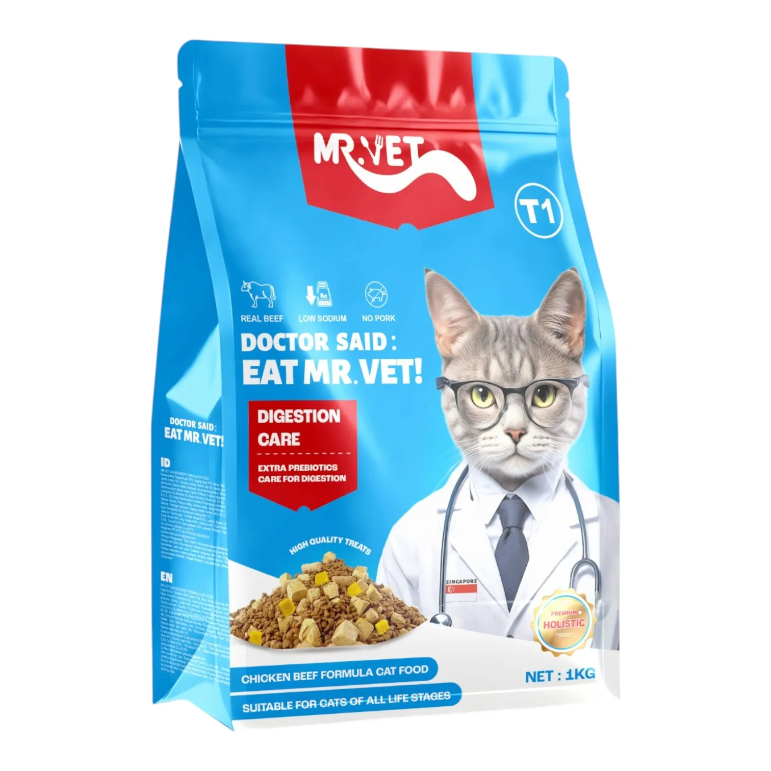 Hạt Mr.Vet Cho Mèo T1 Bịch 1kg