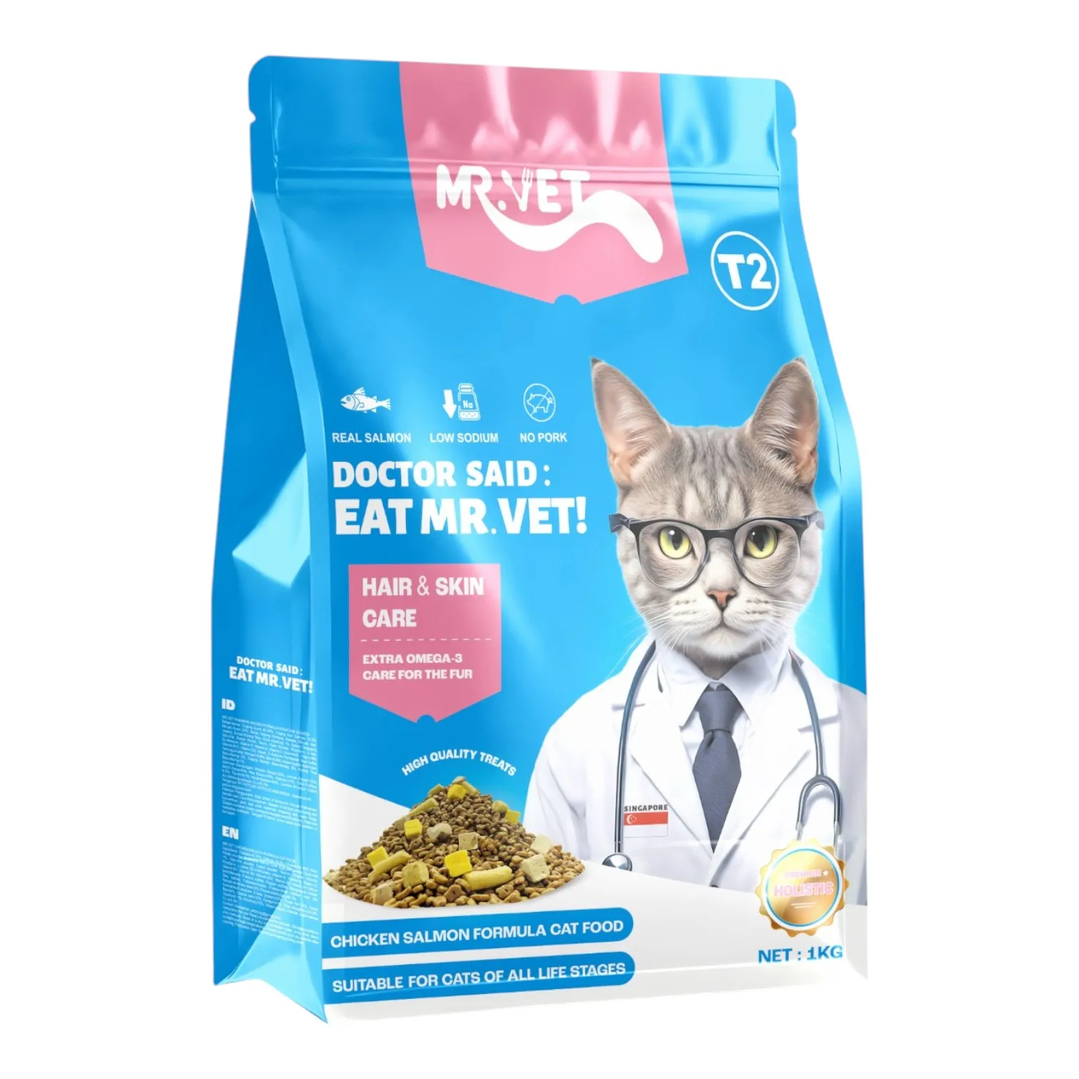 Hạt Mr.Vet T2 Bịch 1kg cho Mèo