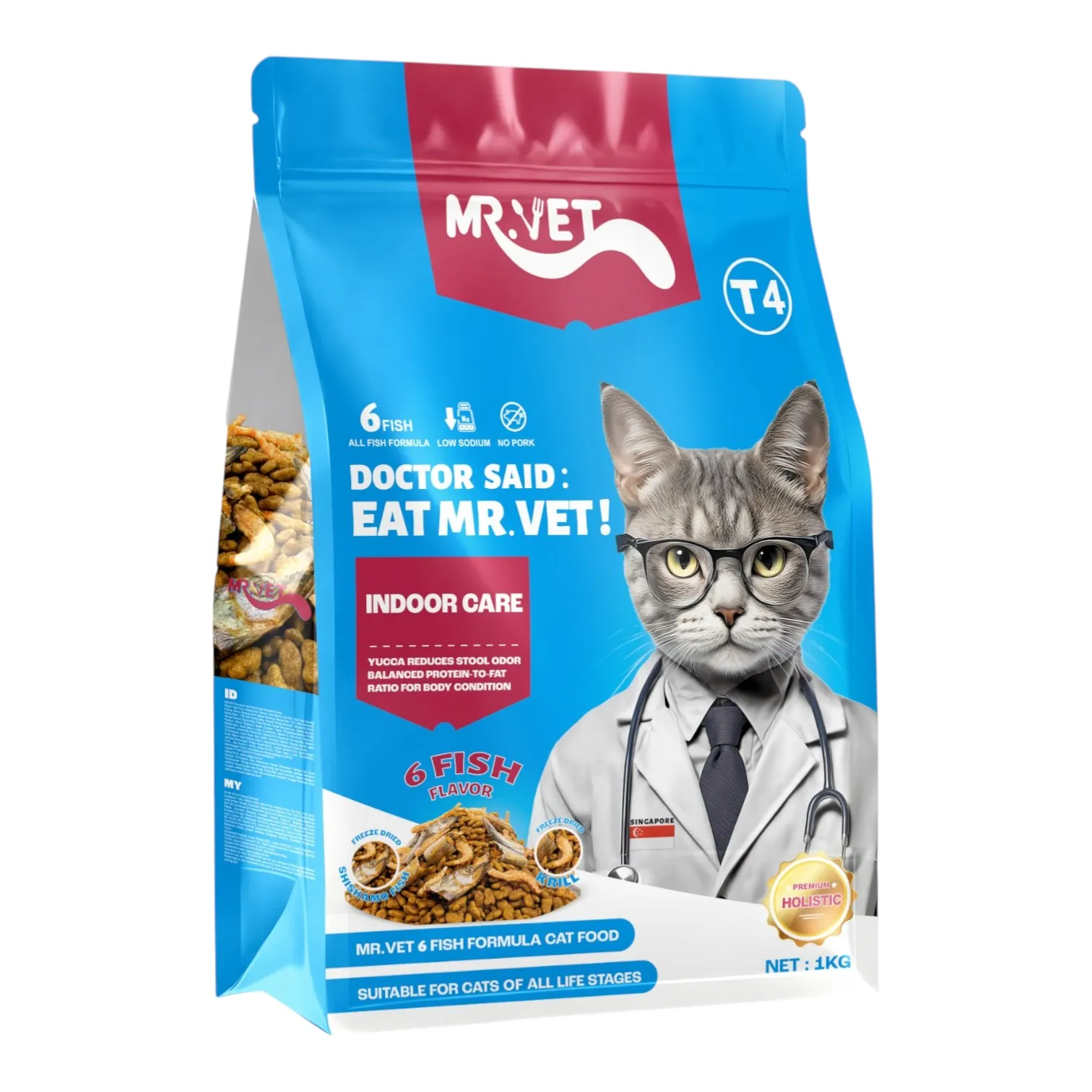 Hạt Mr.Vet T4 Bịch 1kg cho Mèo