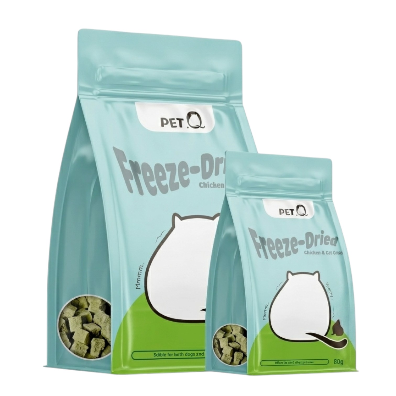 Bánh Thưởng PetQ Cho Mèo Vị Ức Gà Cỏ Mèo Đông Khô Gói 200g