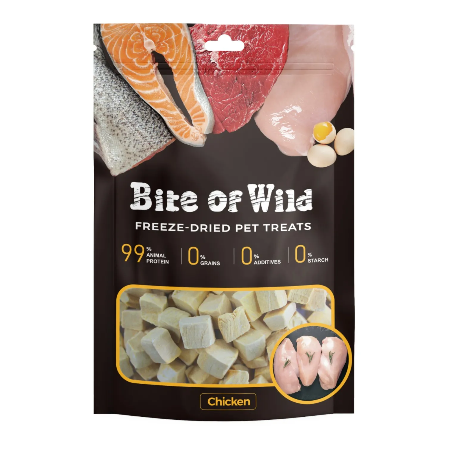 Bánh Thưởng Bite Of Wild Cho Mèo Vị Snack Sấy 40G - Thịt Gà Gói 40g