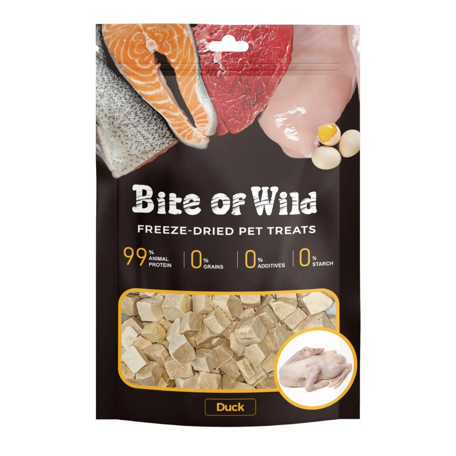 Bánh Thưởng Bite Of Wild Cho Mèo Vị Snack Sấy 40G - Thịt Vịt Gói 40g