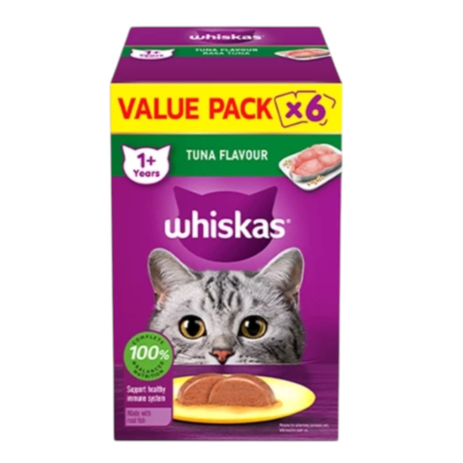 (Hộp 6 Gói x 80g) Pate Whiskas Cho Mèo Trưởng Thành Vị Cá Ngừ