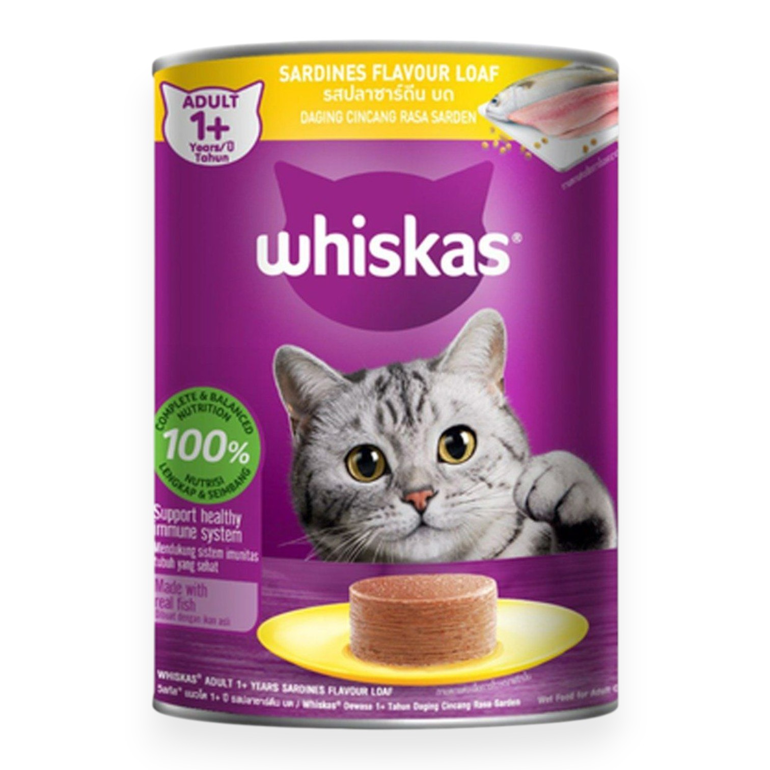 Pate Whiskas Cho Mèo Trưởng Thành Vị Cá Mòi Lon 400g