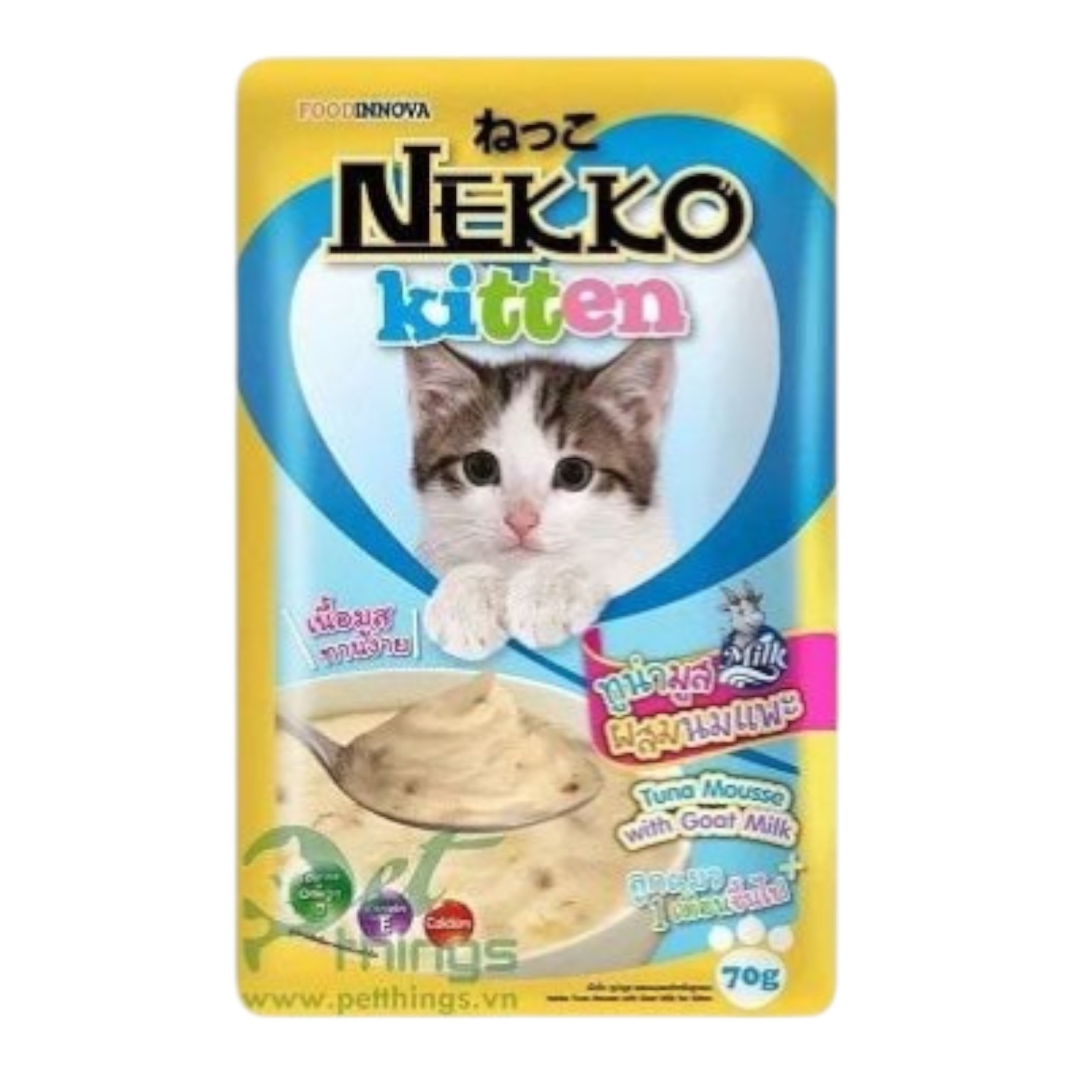 Pate Nekko Cho Mèo Con Vị Cá Ngừ Và Sữa Dê Gói 70g