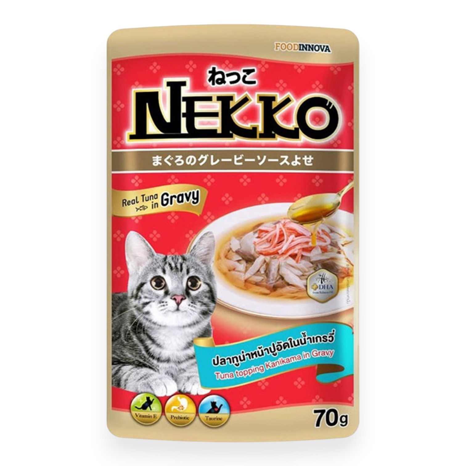 Pate Nekko Cho Mèo Vị Cá Ngừ Thanh Cua Dạng Sốt Gói 70g
