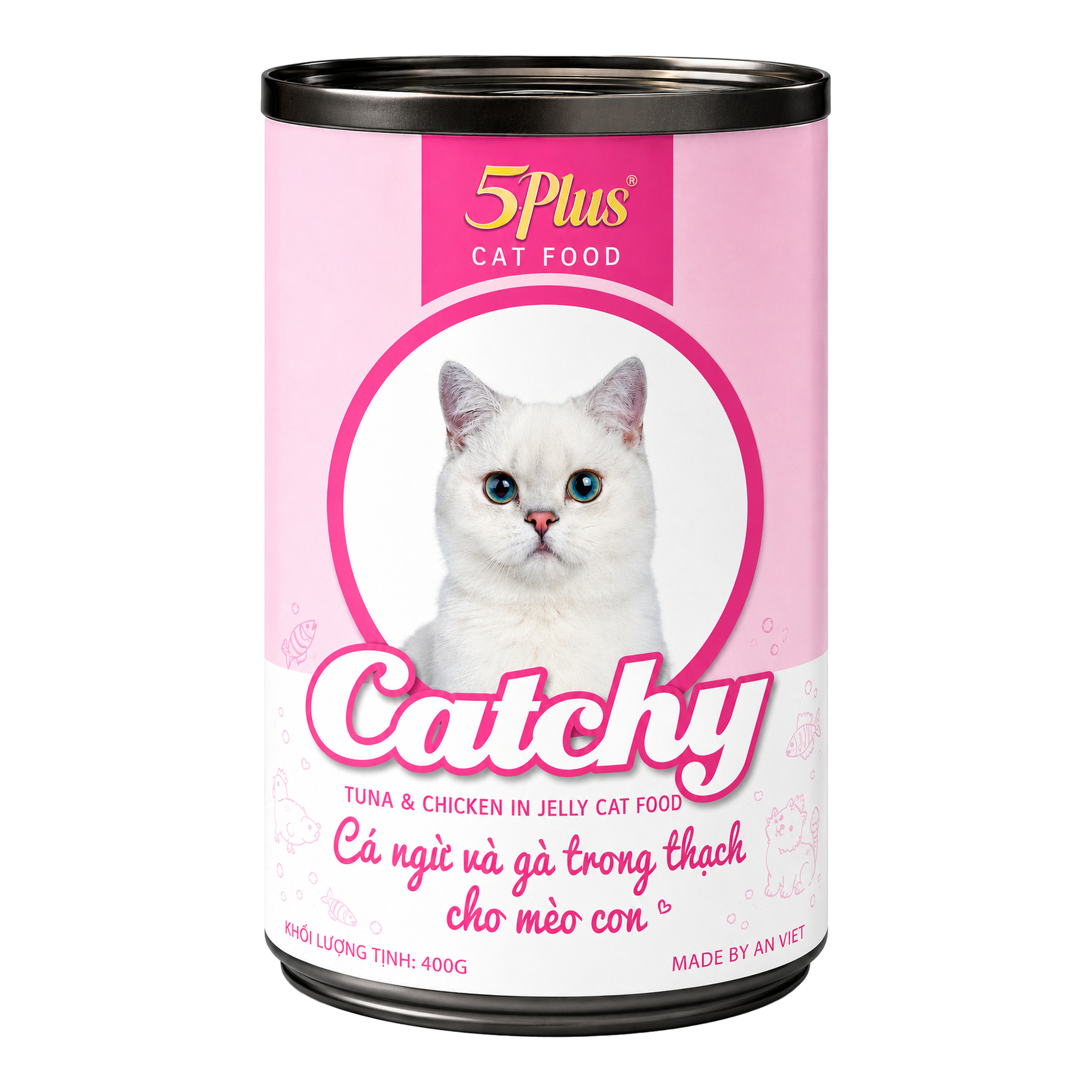 Pate Catchy Mèo Con - Cá Ngừ Gà Lon 400g